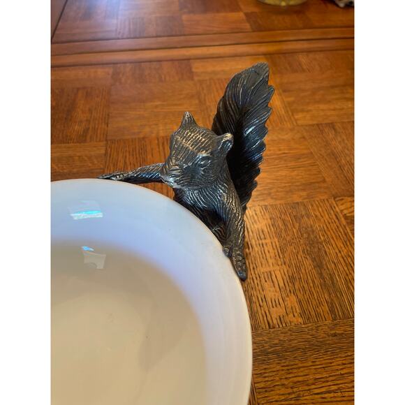 Pier 1 Imports Squirrel Ceramic & Pewter Nut/Serving Bowl - Picture 2 of 5